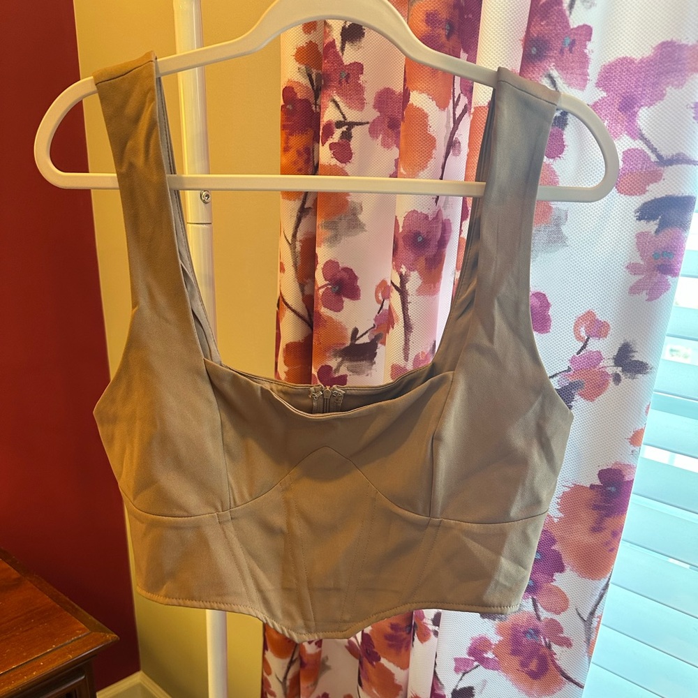Nasty Gal Camel Crop Top